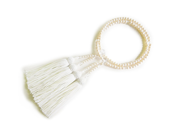 白の女性用二輪の念珠