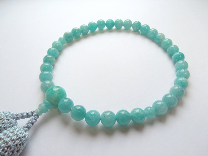 アマゾナイト尺二丸片手数珠共仕立 忘な草二五房